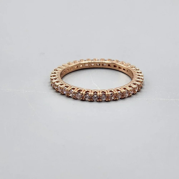 Joan Boyce Pave Crystal Christian Cross Bracelet w/ Rings Rose Gold Tone - Picture 3 of 16